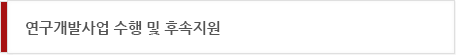 연구개발사업 수행 및 후속지원